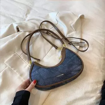 Шикарные женские сумки-подмышки в форме полумесяца, новые модные сумки на ремне из мягкой кожи на молнии для девочек, разноцветные повседневные женские сумки через плечо