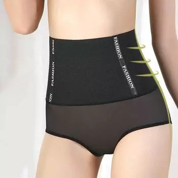 Шикарные женские трусы с прозрачной сеткой для похудения, дышащие подтягивающие животик трусики для коррекции фигуры, внутренняя одежда M абрикосовый