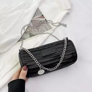 Шикарный дизайн, цепочки, сумки через плечо, модная популярная сумка на одно плечо под мышкой, летняя универсальная сумка-бочка Mini(Max Length<20cm)