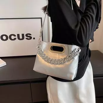 Шикарный дизайн глянцевая женская сумка мода большой емкости дорожная сумка на одно плечо PU женские сумки-мессенджеры (20cm<Max Length<30cm)