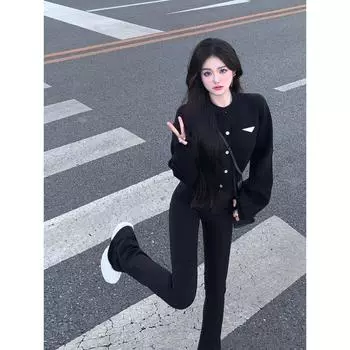 Шикарный Фантазийный Вязаный Кардиган Милый Крутой Сексуальный Свитер Black L Recommended 55.00 kg-60.00 kg