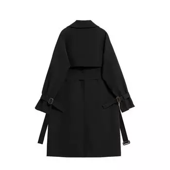 Шикарный и стильный серый женский тренч средней длины — ветровка в британском стиле S серый