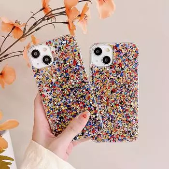 Шикарный круглый блестящий чехол для телефона Iphone 14 13 11 12 Pro Max Mini Xr X Xs Max 7 8 Plus Se, мягкий эпоксидный чехол для девочек For iPhone 7