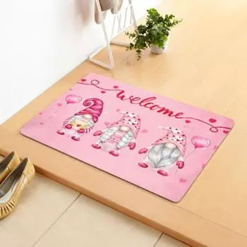 Шикарный напольный коврик, гладкий многофункциональный коврик с гномом, мультяшный флокирующийся декоративный дверной коврик для ванной комнаты 3