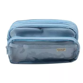 Шикарный однотонный пенал Simplecity прозрачный чехол для ручек большой емкости канцелярский органайзер сумка школьные принадлежности синий