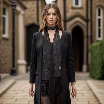 «Шикарный однотонный шелковый шарф в европейском и американском стиле»: Универсальный, профессиональный женский аксессуар на весну и лето. 185