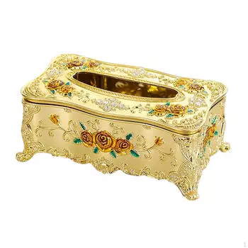 Шикарный органайзер для хранения салфеток для дома и офиса Golden Orange