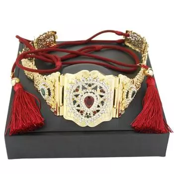 Шикарный ручной веревочный ремень Женский пояс-цепочка Ручная веревка с бахромой ювелирные изделия чёрный/зелёный