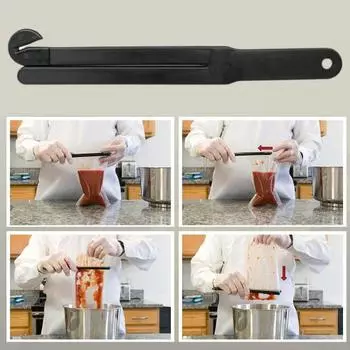 Шикарный с присоской, широкое применение, гладкий, удобный для хранения, соковыжималка для пищевых продуктов, кухонные гаджеты, резак для пищевых пакетов чёрный