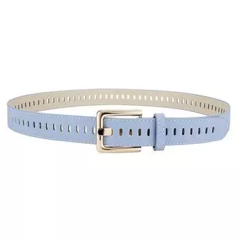 Шикарный стиль Полый ремень с полными отверстиями Женская декоративная пряжка-гвоздик Мужские повседневные брюки с трендом Length 108 Width 3.0 небесно-голубой