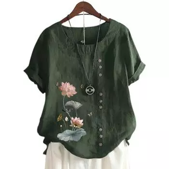 Шикарный женский топ с короткими рукавами, 11 вариантов цвета и стильный цветочный принт S светло-фиолетовый