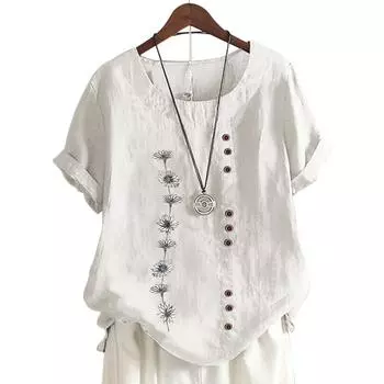 Шикарный женский топ с короткими рукавами, 11 вариантов цвета и стильный цветочный принт S светло-фиолетовый