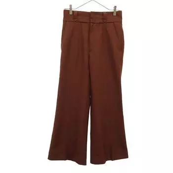 SHIKITARI Pintuck Mega Flare Slacks pants S Brown Women Used