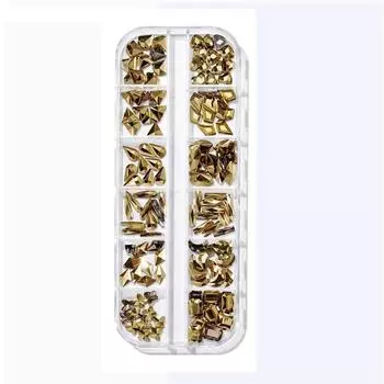 Shills Professional Nail Art 3D Gold & Black Nail Art Rhinestones Причудливые кристаллы и камень CrystalGlitterRhinestone