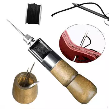 Шило для шитья кожи, принадлежности для рукоделия с вощеной нитью, инструмент для ремонта шила