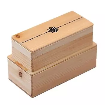 Shimaan Han Kogei Seisakusho Cypress Прямоугольный бинчотан Угольный ланч-бокс Маки-э Двухуровневый чистый