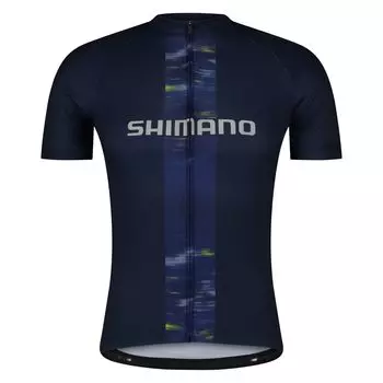 SHIMANO Cycling Jersey Logo Short Sleeve Jersey Blue Navy XS Estimated (European Size) Height 157-167cm