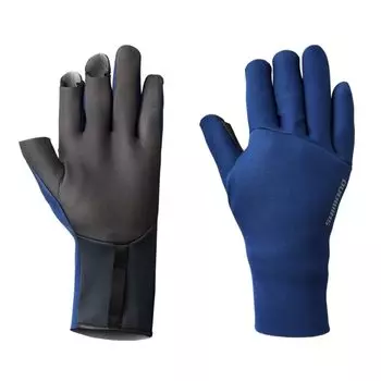 SHIMANO Double Chloroprene Gloves 3 Cut Deep Blue L GL-011V