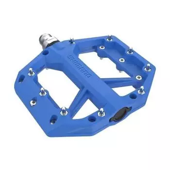 SHIMANO flat pedal PD-GR400 Blue for trail, all-mountain, and casual rides