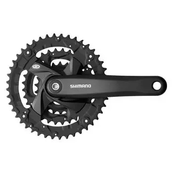 SHIMANO Front Chainwheel 170mm 9S with Chain Guard Black Compatible BB Square Shaft UN EFCM371C422CL ACERA (MTB) FC-M371-L 443222T 122.5mm (LL123)