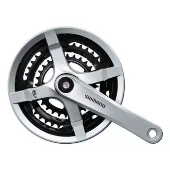 SHIMANO Front Chainwheel (MTB) FC-TY501-S 48E8E8T 170mm 8S/7S/6S with Chain Guard Compatible BB Square Shaft 122.5mm (D-NL) Silver EFCTY501C888CSB T