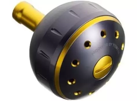 SHIMANO Genuine Reel Parts Yumeya Aluminum Round Power Handle Knob Black/Gold M Size Knob for Type B