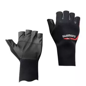 SHIMANO Перчатки Pearl Fit EXS Перчатки 5 пальцев Черные перчатки для рыбалки M (5 из) ГЛ-092Н чёрный
