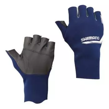SHIMANO Gloves Pearl Fit EXS Gloves 5 (5 Fingers) Navy Silver L GL-092N Fishing Gloves