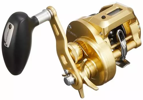 SHIMANO Катушка для приманки с двойным валом 18 Ocean Conquest CT 300PG для джиггинга с синей рыбой, рычаг падения, лодка, ручной завод (правильно) золотой