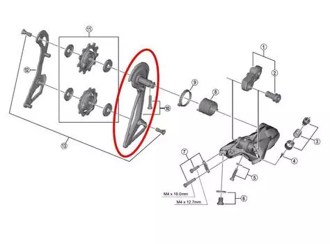 SHIMANO Migi Y5ZR98070 RD-R9100 plate/bolt