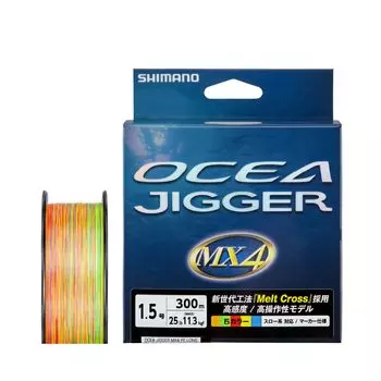 SHIMANO PE Line Ocean Jigger MX4 PE 300m Multi Color PL-O74P 1.5 (25lb)