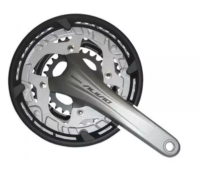 SHIMANO Передняя звездочка 170 мм 9S с защитой цепи Silver EFCT4060CX866CS ALIVIO (ТРЕККИНГ) FC-T4060-S 483626T серебряный