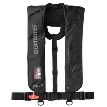 SHIMANO Raft Air Jacket Lifesaving Full Black Free (Inflatable Device) VF-051K