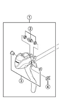 Запчасти для ремонта SHIMANO Главный рычаг в сборе Y6WC98010 (Правильно) СТ-А070 чёрный