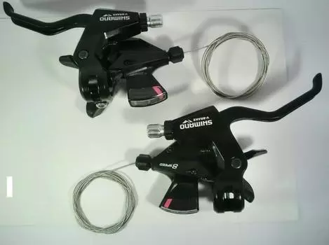 SHIMANO Рычаг переключения передач ST-M310 8RL 3x8 скоростей 2-пальцевый тормозной рычаг левый и правый комплект черный 939