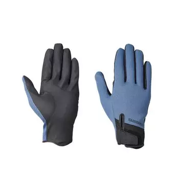 SHIMANO Titanium Alpha Gloves Full Cover Blue Gray L GL-013V