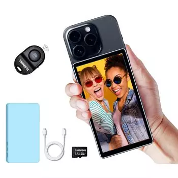 Shimbol CP5 5-дюймовый сенсорный экран задняя камера селфи монитор сплава Shell 1080P iPhone Mini монитор для iPhone Android телефон видеоблог магнитный синий