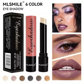 Shimmer Eyeshadow Stick Lipstick Стойкий водостойкий хайлайтер с мелким мерцанием, металлическим финишем - 2-в-1 для макияжа губ и глаз #01