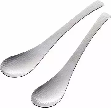 Shimomura 43070 Japanese Astragalus Spoon, Hammered, Stainless Steel, Curry, Rice Bowl, Soup, Dessert, Tsubamesanjo, Set of 2