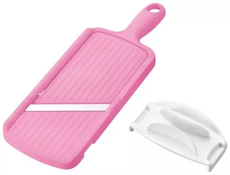 Shimomura Industry FV-621 Full Veggie Slicer, Thickness Adjustable, 3 Levels (0.04/0.06/0.08 inch (1/1.5/2 mm), Holder Included, Made in Niigata, Tsub