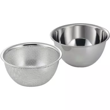 Shimomura Kikaku [Koshi Takumi] Deep and easy-to-use bowl & colander 18cm [Made in Japan] Clogging-resistant colander Punching colander Easy to mix