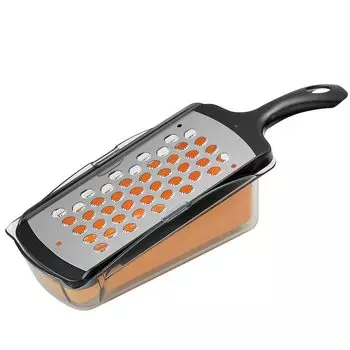 Shimomura Kogyo Made in Japan Professional Grade Speed Grater Container with Colander Dishwasher Safe PG-634 Silver/Black/Yellow