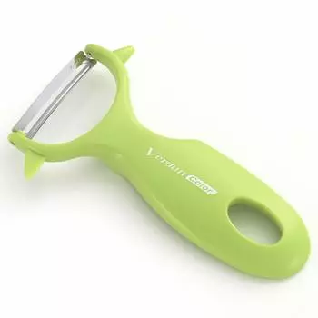 Shimomura Kogyo Made in Japan Verdun Color Curve Peeler Green Orange Cutter Bud Remover Dishwasher Safe Made in Niigata VCP-03G Tsubame-Sanjo