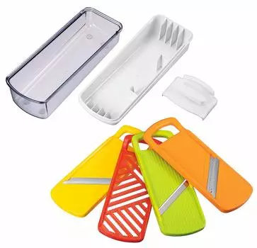 Shimomura Kougyou Полный набор для приготовления овощей Сделано в Ниигате Желтый Оранжевый Красный Зеленый Прозрачный 235 x 85 x 85 мм FV-641 Tsubame-Sanjo