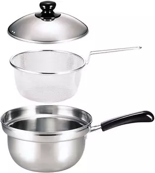 Shimomura Planning 27426 Single Handle Pot, spill resistant, 3.6L colander included