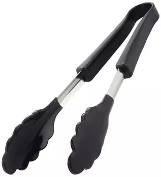 Shimomura Planning 42825 Силиконовые щипцы, не царапают сковороды, можно мыть в посудомоечной машине, для жарки продуктов, легко захватывать, сервировочные, термостойкие, черные, Ma