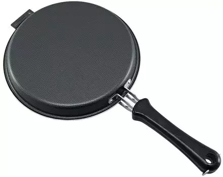 Shimomura Planning Frying Inner Diameter in Compatible with open flames and Easy to Can also be used as a frying 36469 Double-sided Pan, Round, 21.5cm