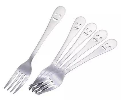 Shimomura Planning Japanese Fork Pasta Total Length Stainless Steel Nico Set of 5 Tsubame Sanjo 25388 17.5cm