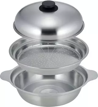 Shimomura Planning Кастрюля настольная диаметром 24 см с пароваркой Совместима с газовыми плитами и печами IH Бесшовная и простая в очистке Небьющаяся Также можно использовать