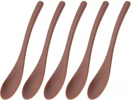 Shimomura Planning Set of 5 in Dishwasher Scoops Astragalus Length Fried Nursing 38760 Easy-to-Eat Spoons, [Made Japan] Safe, Soup, 19.2cm, Curry,